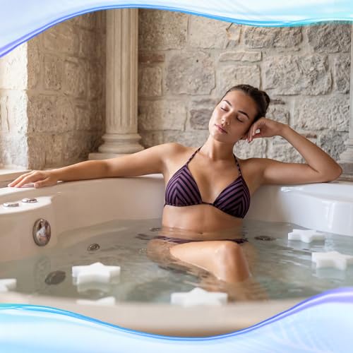Image of Boao 16 Pieces Oil Absorbing Sponge for Hot Tub Swimming Pool and Spa (Star,White)