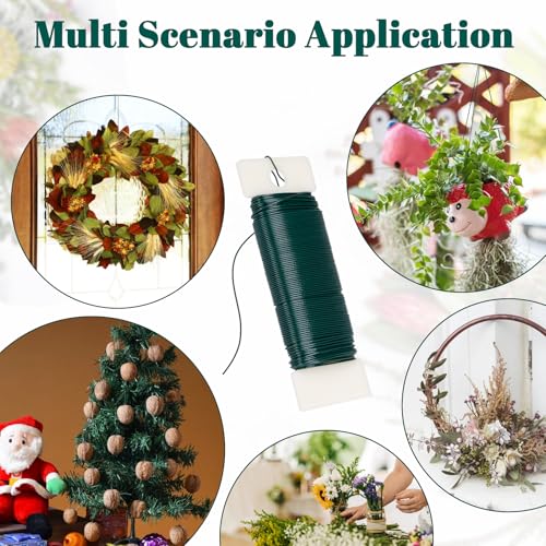 aisoso 4 pack floral wire 131 yards paddle wire 22 gauge florist wire green for wreath wire making craft floral flower arrangements and diy crafts garland