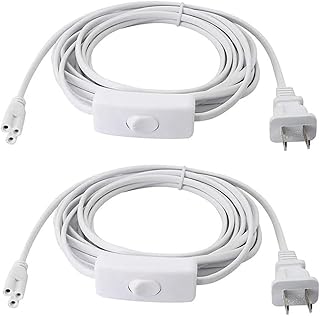 T5 T8 LED Tube Power Extension Cable with On/Off Switch,LED T5/T8 Light Tube Integrated LED Light Fixture Extension Cable Wire (2 Pack)
