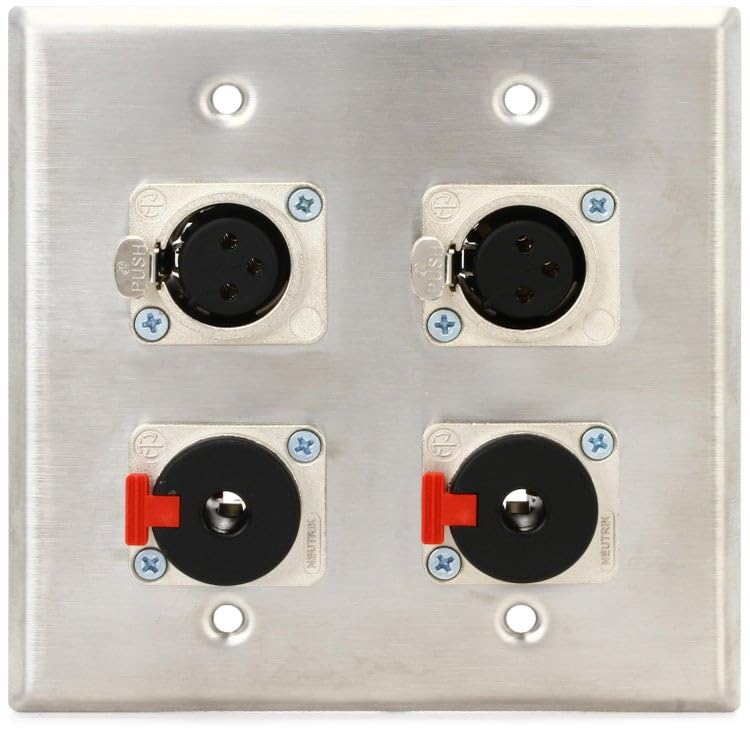 Proco WP2040 Studio Wall Plate with two XLR and two 1/4 inch TRS connectors