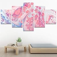 SIGNWIN 5 Panel Canvas Wall Art Modern Art 3D Abstract Abstract Brushstroke Contemporary Digital Art Fun Multicolor for Home Decorations Ready to Hang - 60