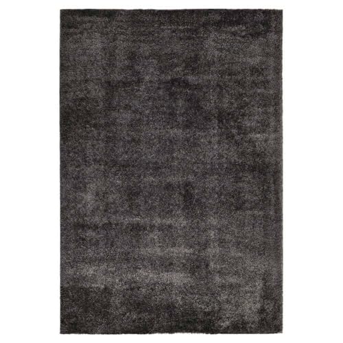 Home Deluxe - Teppich SOFI - Farbe: Anthrazit, Größe: 110 x 60 cm - Allergikerfreundlich, Floorhöhe: 4,3 cm, 100% Polypropylen Friese I Floorteppich Shaggy Designteppich