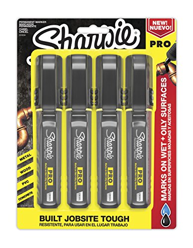 Image of Sharpie Pro Permanent Marker, Medium, Chisel Tip, Black, 4-Count Marker (2018334)