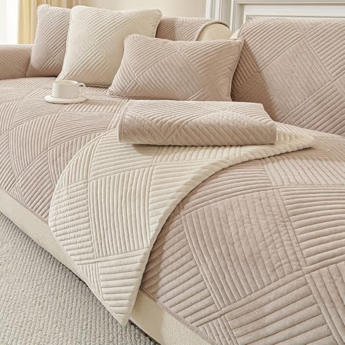 Housse de canapé d'angle,Housse de Canapé avec Support Antidérapant,en Forme De L,Texturée,Solide,pour Le Salon, Plusieurs Tailles protege canape Moderne,...