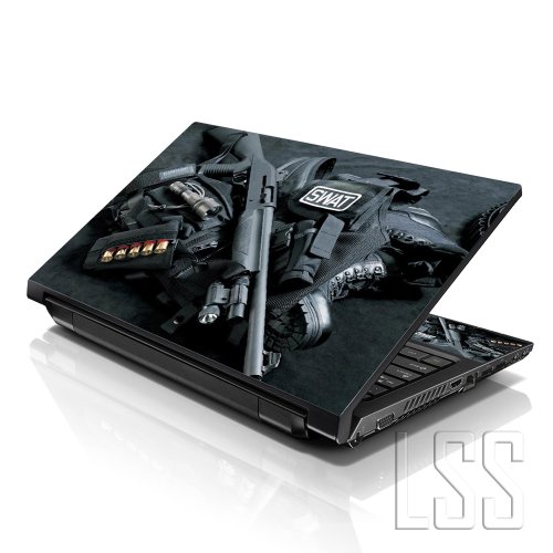 Image of LSS 15 15.6 Inches Laptop Notebook Skin Sticker with 2 Wrist Pads - Reusable Cover Protector Vinyl Sticker Cover Decal Fits 13 inch - 16 inch HP Asus Acer Samsung - Swat Weapons Pattern
