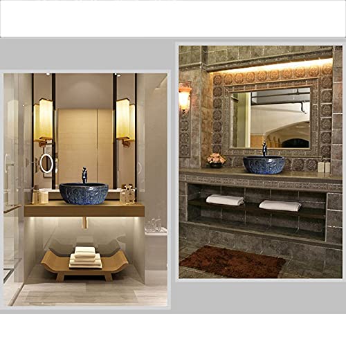Lavabo redondo pintado a mano ideal para la remodelación de baños rústicos y modernos 7