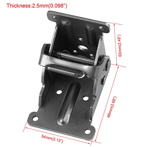 Lock Extension Table Bed Leg Feet Steel Folding Foldable Support Bracket Screw B (4 Pcs, GunBlack)