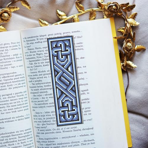 Image of FREEBLOSS 6 Set Cross Stitch Bookmark Kit Cross Stitch Kit Celtic Knots Stamped Embroidery Bookmark with Instruction Cross Stitch Kits for Adults DIY Bookmark Kit 8.66''x3.15''