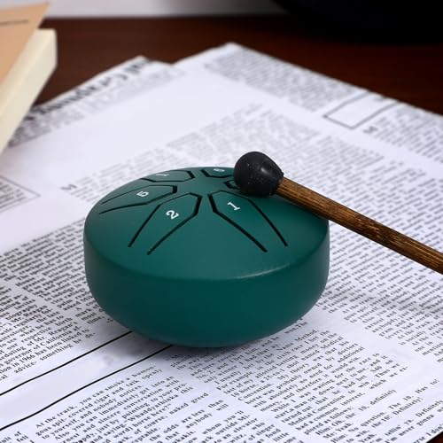 Tambor de Lengüeta de Acero 6 Notas 3 Pulgadas Verde miniatura 5