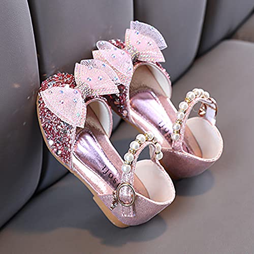 Girls Sandals Fashion Spring and Summer Girls' Sandals Dress Performance Dance Shoes Mesh Rhinestone Pearl2