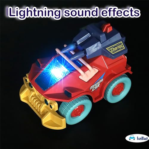 Image of FunBlast Military Armoured Vehicle Toys, Electric Missile Launcher Tank Toy with 360 Degree Rotating Universal Wheel, Flashing Lights & Sound Toys Vehicles for 3+ Year Old Kids, Boys (Random Color)