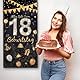Geburtstagsbanner 18 Jahre, 18. Geburtstag Hintergrund 185 × 90 cm, Schwarz Gold Banner Deko Lange, Alles Gute zum 50 Geburtstag Deko, Tür Banner für Mann Frau 18.Geburtstagsfeier