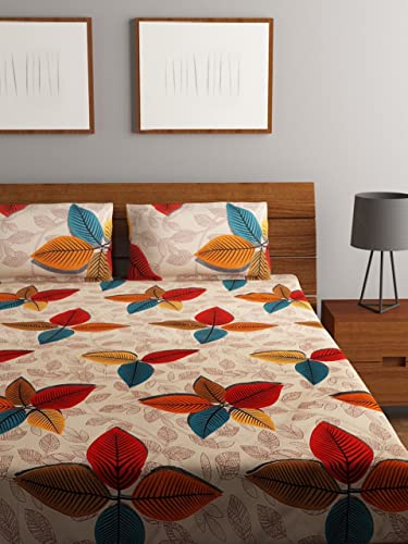 Image of IVAZA 144 TC Glace Cottton Bedsheet (Double, Wild)