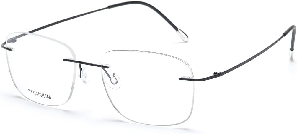 DUKEROY Titanium Rimless Eyeglasses Frame 4 Colour Vintage Men Women Eyewear Gold Black Gun Silver Set of 1 16010