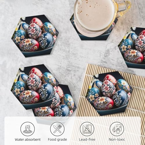 Dessous de verre en céramique Pâques absorbant déco table fête