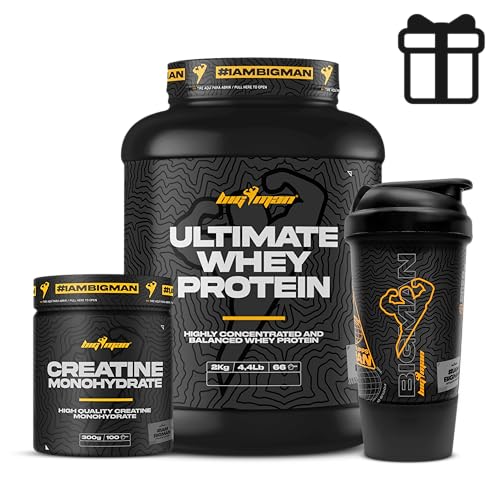 Pack Bigman Ultimate Whey Proteína 2kg Creatina 300gr Shaker Pro Fuerza, Resistencia Masa Muscular Tonificación Muscular Recuperación Deportiv Pack Bigman Ultimate Whey Proteína 2kg Creatina 300gr Shaker Pro Fuerza, Resistencia Masa Muscular Tonificación Muscular Recuperación Deportiv