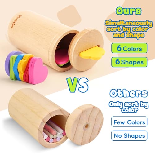 Richtim YFA-MONTESSORITOY 5.0 Montessori Toys For 1+ Year Old: Wooden Color Sorting Shape Sorter Toddlers Learning Toys thumb #3