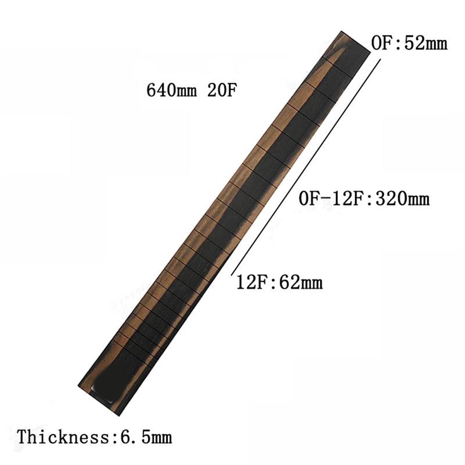 Podstrunnica Z 20 Progami Do Gitar Klasycznych Heban W Paski Naturalne Płynne Ziarno Akcesoria Gitary(640mm)