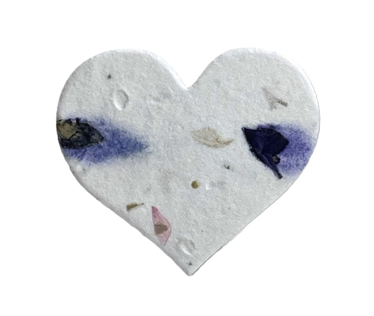Of The Earth Handmade Paper - Small Heart Shape Seed Embedded Cotton Tags - 1.75" X 1.5" - Set of 50 (45s Purple Petal)