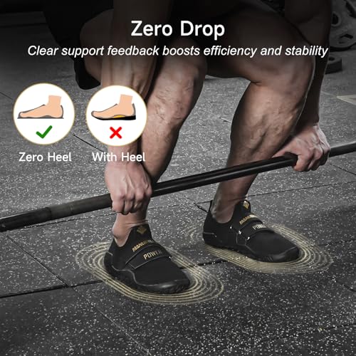 MANUEKLEAR Deadlift Shoes - Weight Lifting Shoes for Men Women - Weightlifting Squat Shoes Fitness Cross-Trainer Barefoot Gym Training Sneakers3