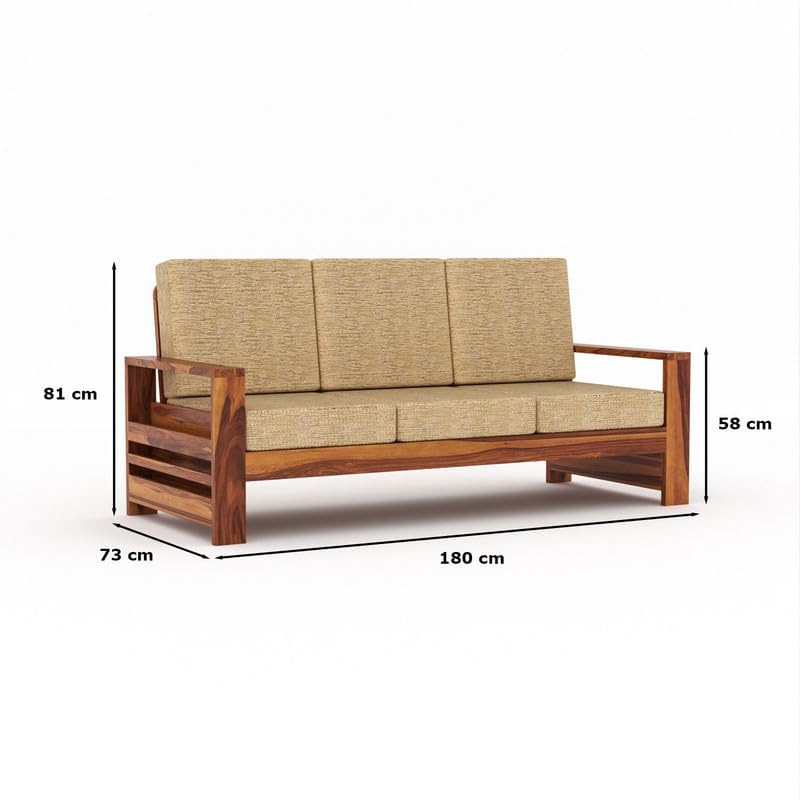 Image of Sheesham Solid Wood 7 Seater Sofa Set for Living Room(7 Seater) (Provencial Teak)