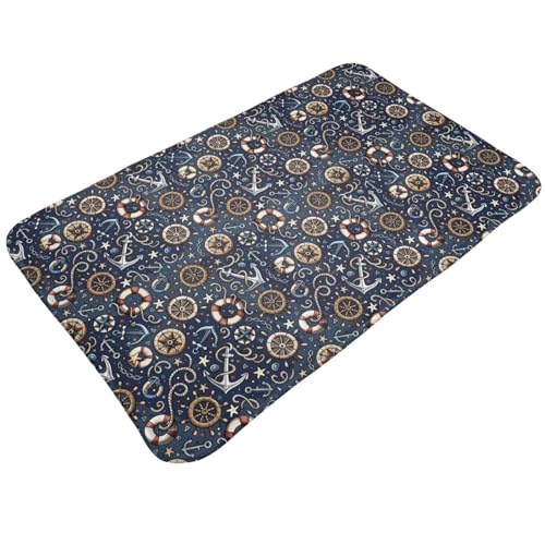 Alfombras de baño antideslizantes y lavables, tapetes de cocina para piso, alfombras de entrada para interiores, lavaderos náuticos, alfombra de puerta de baño con respaldo de goma, 20 x 31.5 pulgadas