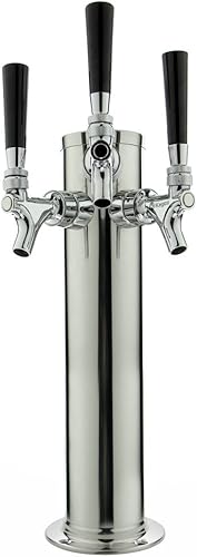 BF DT145-3S Torre de cerveza de barril triple grifo, 3, cromo
