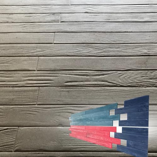 Wood Grain Stamp Mat Set of 4 – Realistic Texture Stamping Mats for Concrete Floors, Patios, and Driveways – Durable Rigid & Flex Mats – 3 1/2