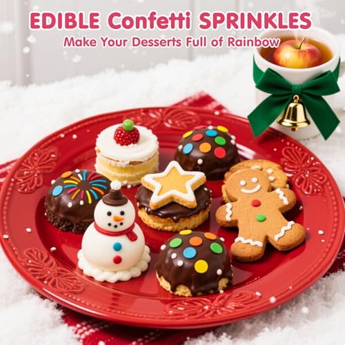Image of Edible Confetti Sprinkles,Colorful Round Cake Decoration for Desserts,Rainbow Circular Candy,Pastel Circle Sprinkles for Cake Baking,Perfect For Birthday Wedding Party Decorating Supplies | 130g Round Candy Decorations,Circular Pastel Sugar for Baking,Birthday Wedding,Graduation ,Anniversary,Holiday Party Supplies