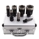 Diamond Core Drill Bits Set - FOCSTOL 7pcs (19/25/35/45/51mm+20mm Finger Bit+SDS Adapter) Diamond Ho