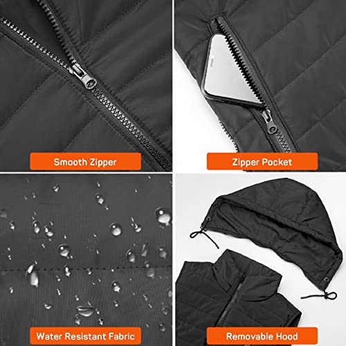 Dr.Prepare R9-O4IQ-SQ50 Heated Vest, Unisex Winter Hooded Heated Vests Outerwear For Men Women, Lightweight Usb Electric Heated Clothing Vest With 3 Heating Levels, Adjustable Size thumb #6