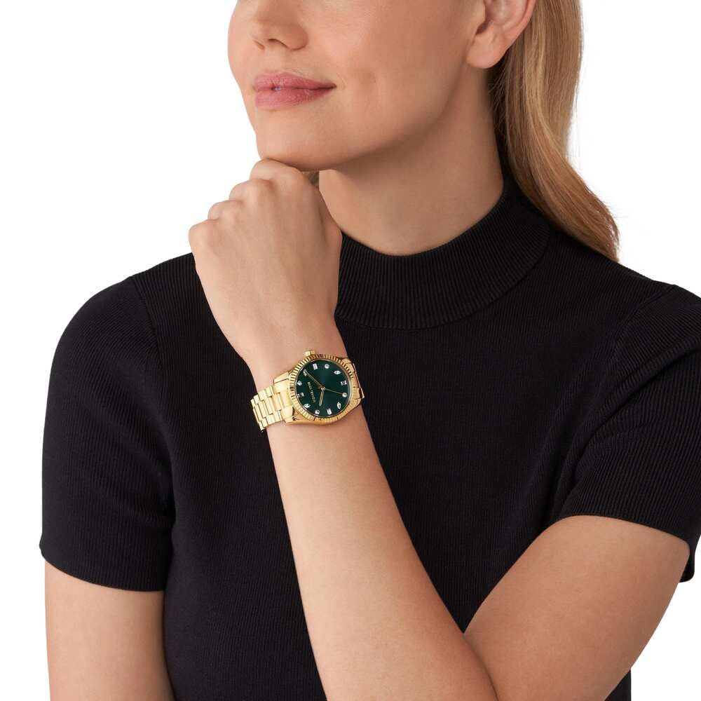 Michael Kors Reloj Lexington para Mujer, Movimiento de Cuarzo de Tres Agujas de 38 mm con Correa de Acero Inoxidable o Piel