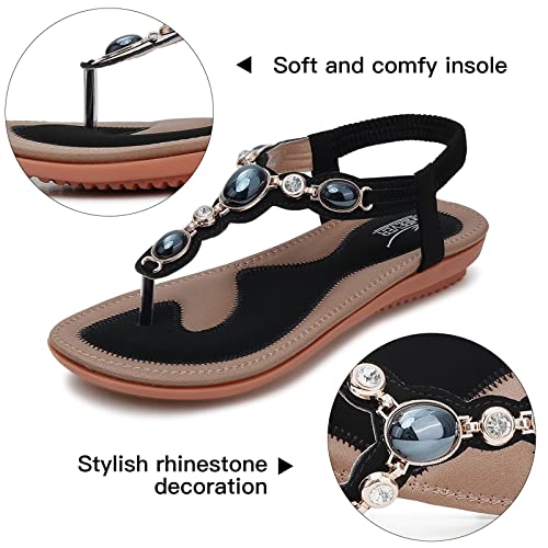 SHIBEVER Flat Sandals for Women Dressy: Summer Comfortable Dress Thong Flats Sandal2