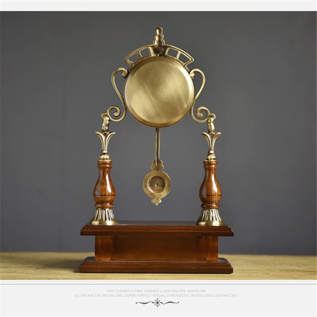 European-style Solid Wood with Copper Table Clock, Living Room Home Decoration Clock, Retro Table Clock, All Copper Clock