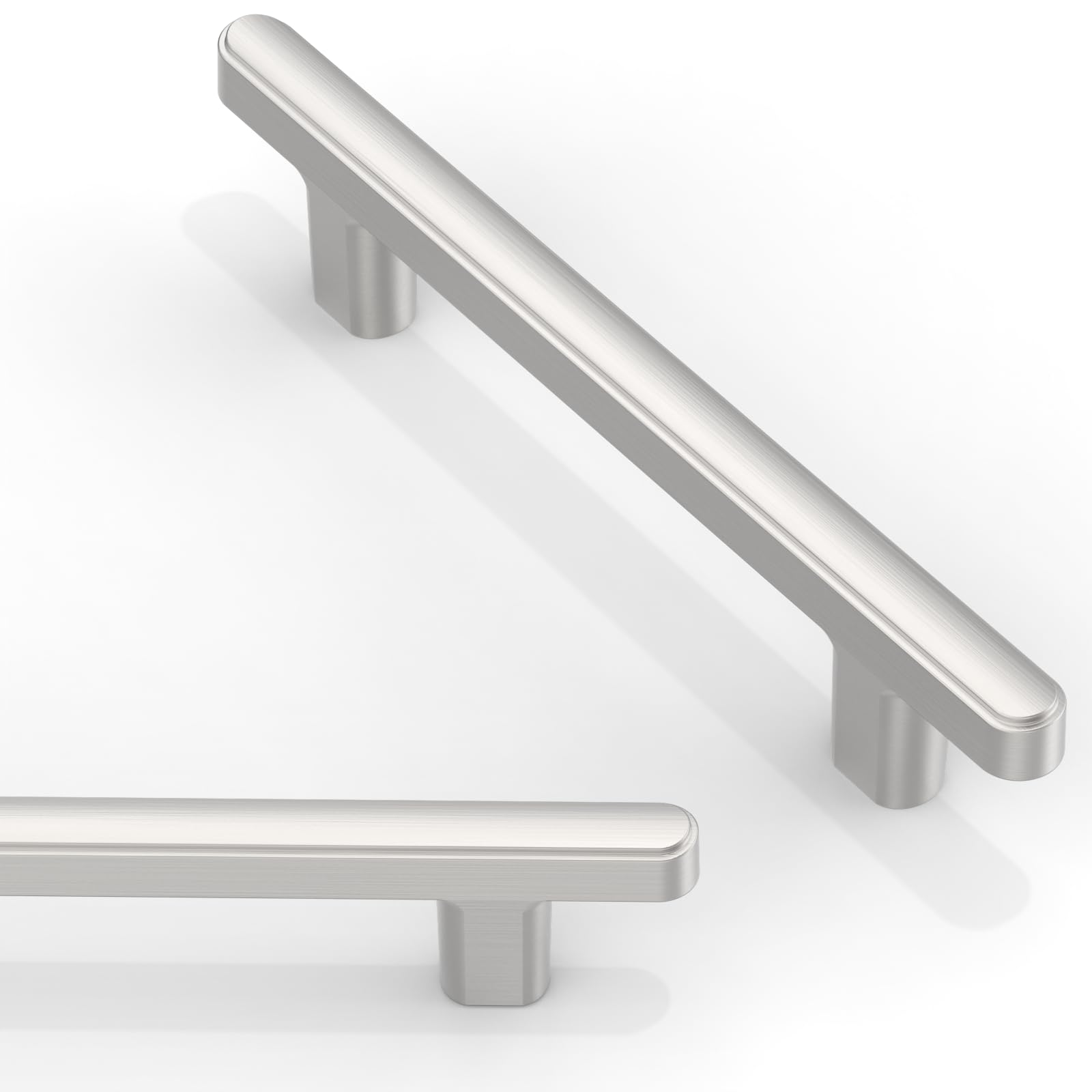 Asimerdeco AR007 10 Pack Brushed Satin Nickel Cabinet Pulls 3.75 Inch(96mm) Kitchen Cabinet Handles Solid Zinc Alloy Cabinet Hardware Drawer Pulls
