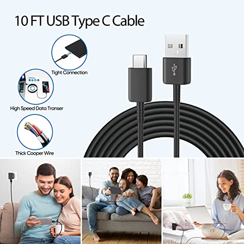 Auorld XHD-QC15W01 Type C Charger Fast Charging, Android Phone Charger With 8Ft Usb Type C Cable For Samsung Galaxy S23/S23 Ultra/S22/S21/S20/S20+/S10/S10+/S10E/S9/S9+/S8/S8Plus/Edge/Active/Note 8/9/10/20-Black thumb #4
