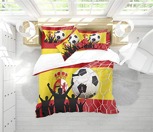 REALIN Fundas Nórdicas Fútbol Americano Banderas Juego De Ropa De Cama España...