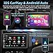 Double Din Car Radio with CD/DVD Player- Support CarPlay & Android Auto, 7 Inch Car Stereo with Bluetooth, Rear Camera, USB/TF/AUX, AM/FM Radio Receiver