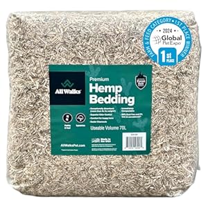 All Walks 70 Liter Hemp Bedding for Chicken Coops, Horses, Ponies, Llama, Emu, Ducks, and Turkeys – 100% Natural, Superior Odor Control, Biodegradable Pet Bedding, Dust-Free – Made in USA