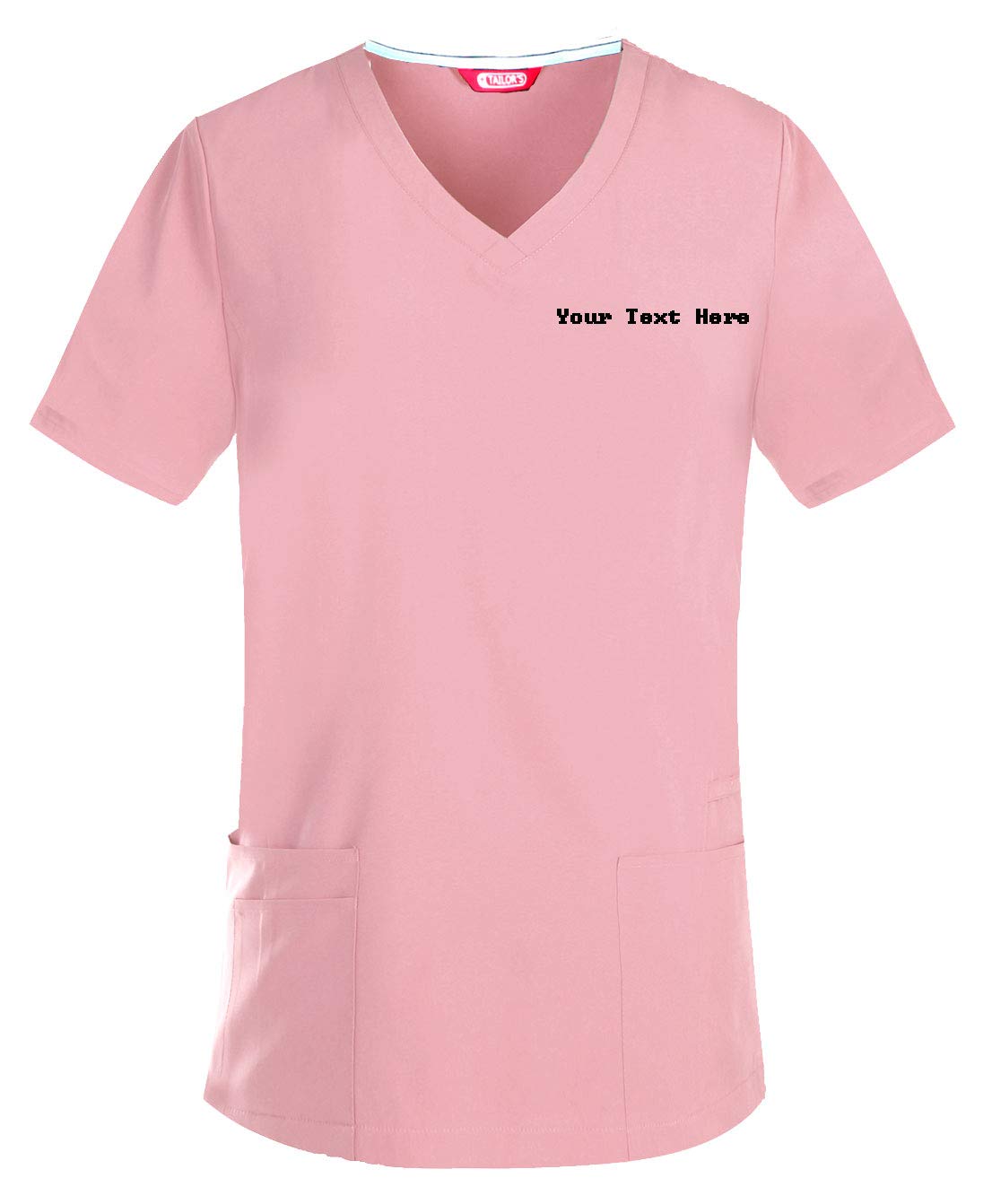 Personalized Women's Scrub Top Pale Pink