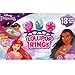 Disney Princess Decorated Lollipop Rings, Bulk Flavored Candy for Valentine's Classroom Exchanges, Individually Wrapped With Assorted Flavors, 18 Count