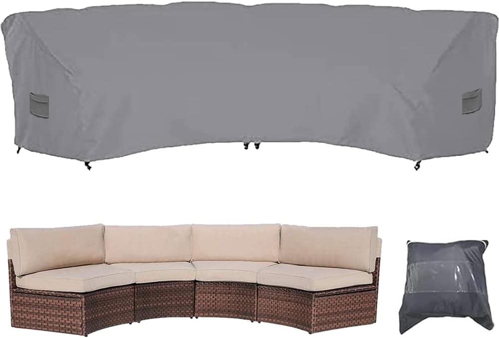 Skyour Patio Sectional Curved Sofa Protector Cover