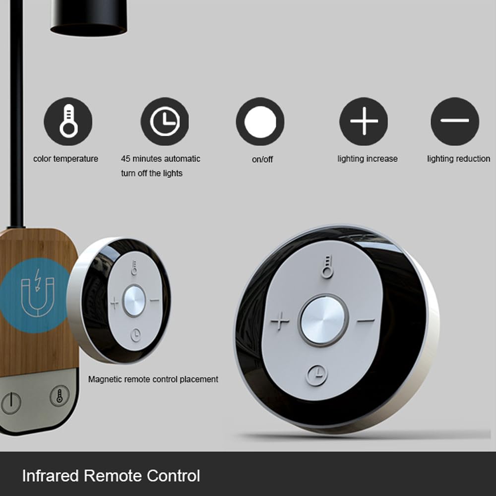 Lámpara de Lectura de lecho de led de Pared de Pared con Placa con Funcionamiento de baterías Luz de Pared USB de Carga USB Luces de Pared inalámbricas con 5 Modos de Color 5 Niveles de Brillo