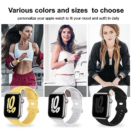 Image of (6 Packs) Sport Bands Compatible with Apple Watch Band 38mm 40mm 41mm 42mm 44mm 45mm 46mm 49mm Silicone iWatch Band Ultra 3 2 1 SE Series 11 10 9 8 7 6 5 4 3 2 1 Women Men