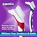 BrightWorks Denture Brush, Dual-Action, Blue, Manual, 3 Count (Pack of 3)