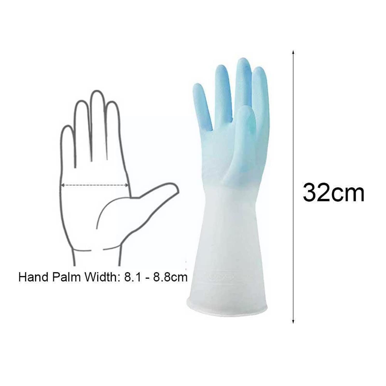 Guantes domésticos de lavado de caucho impermeable Kitchen Dishwashing Gloves Durable Household Dishwashing Gloves Rubber Gloves(Large)