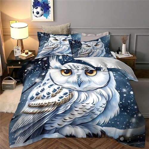 Housse de couette hibou des neiges douce et résistante avec zip - 6