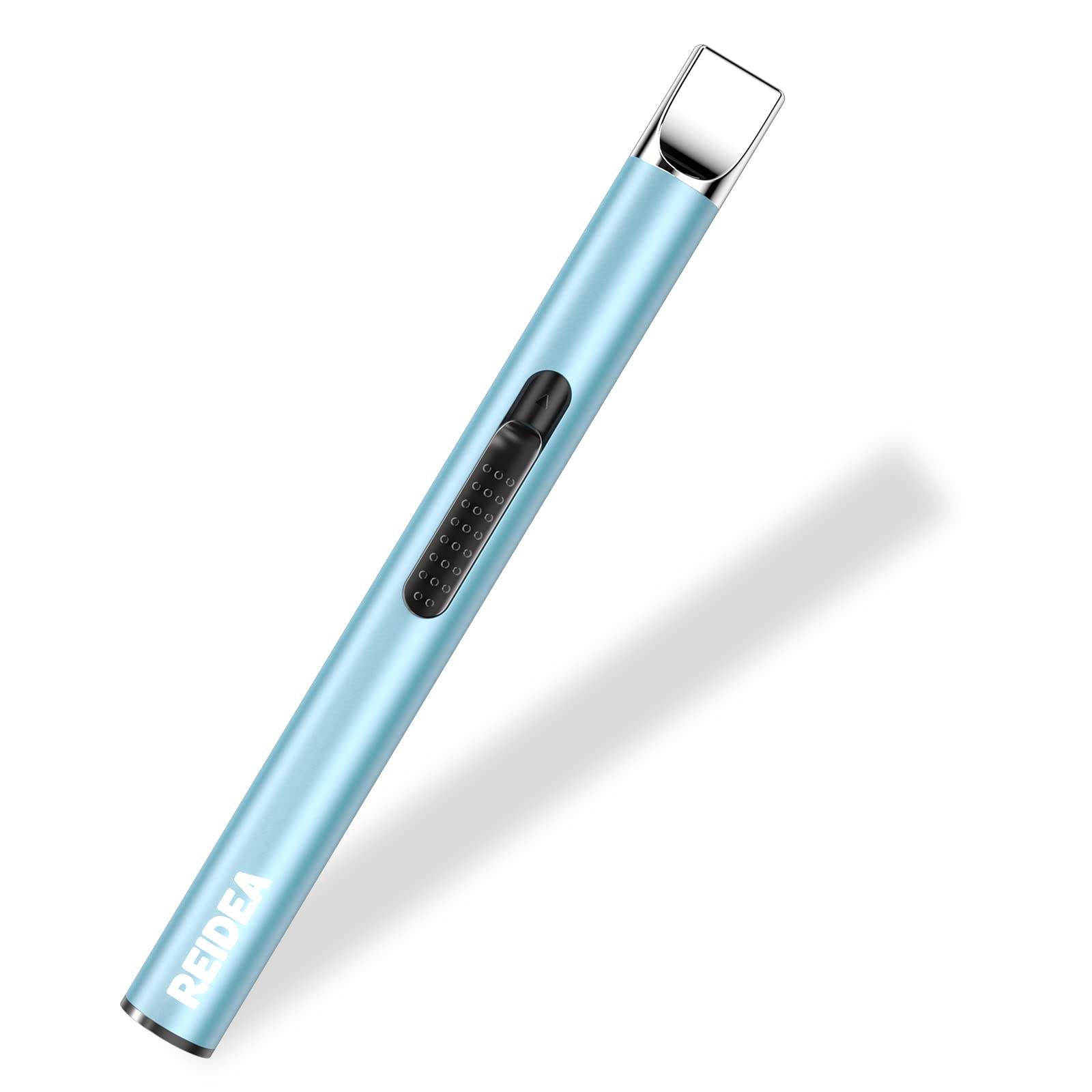 REIDEA Electronic Candle Lighter Long USB Rechargeable Lighter Arc Windproof Flameless Lighter with Safety Switch Buttom (Blue)