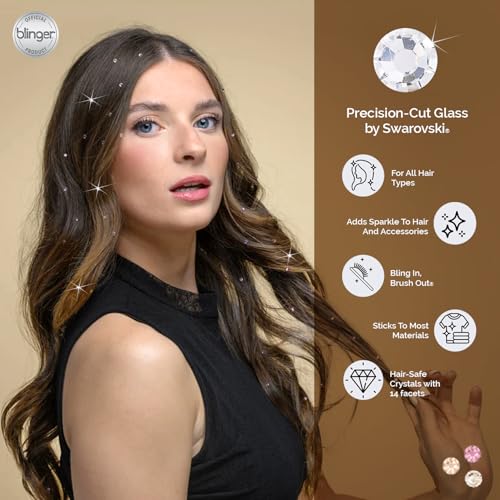 Blinger® Kit iniciante Shimmer com carimbo blinger banhado a ouro e 90 cristais de vidro cortados co