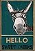 Sokomurg Retro Vintage Funny 8x12 inch Donkey Hello Sweet Cheeks Metal Tin Sign Toilet washroom Bathroom WC Restroom Bar Pub Club Cafe Home Restaurant Wall Decor Art Sign